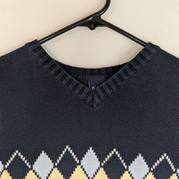 Early 2000s GAP  Argyle Chest V Neck Grunge/Academia Vest - Picture 7 of 9